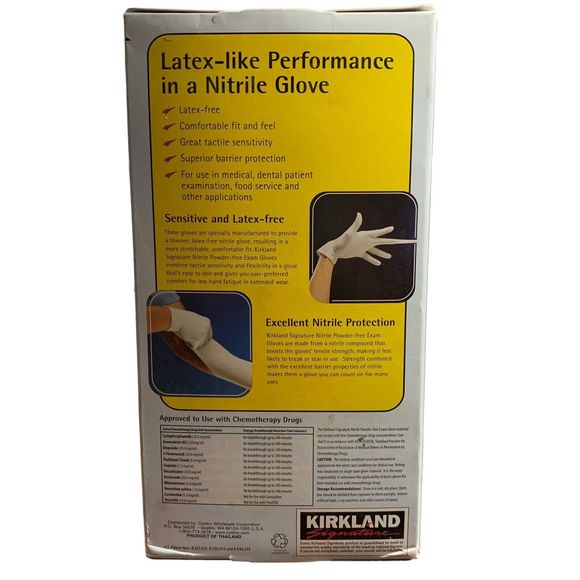 Kirkland Signature Latex Free Nitrile Exam Gloves Large Lot of 200 Textured Tip - Picture 6 of 6